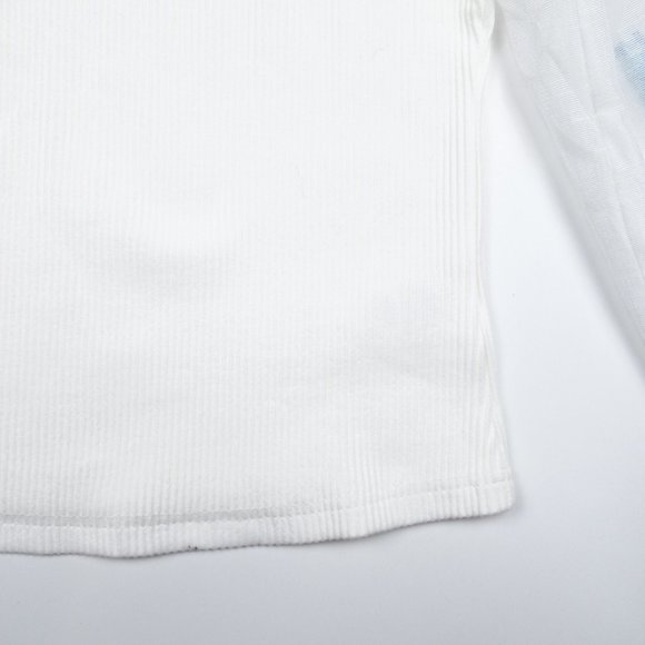 NWT Anthropologie DOLAN Left Coast Sheer-Sleeve Puff-Sleeve Top White - Small - Picture 12 of 14